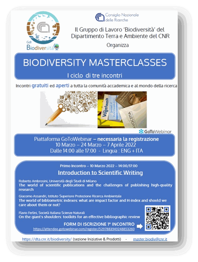 CNR-IRSA protagonista delle ‘Biodiversity Masterclasses’.