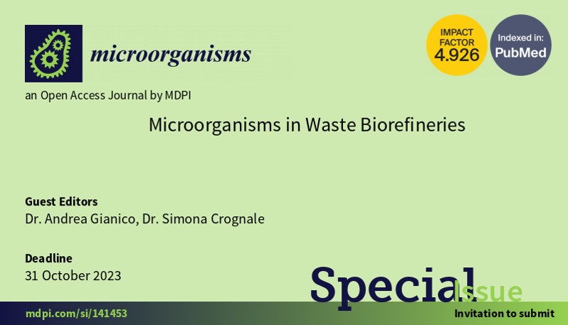 Il CNR-IRSA guest editor della Special Issue “Microorganisms in Waste Biorefineries” – Call for Papers.