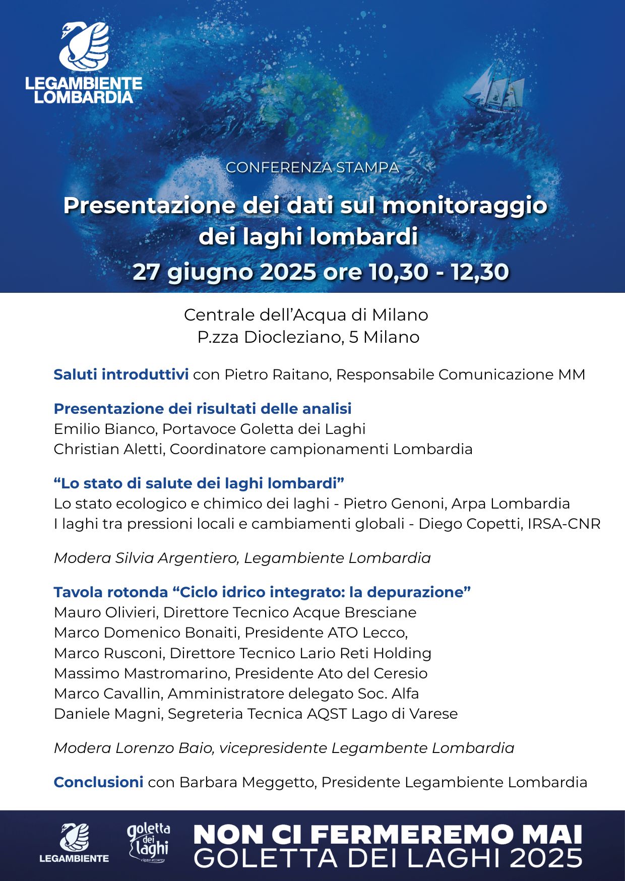 CNR-IRSA alla conferenza stampa di Goletta dei Laghi – Lombardia